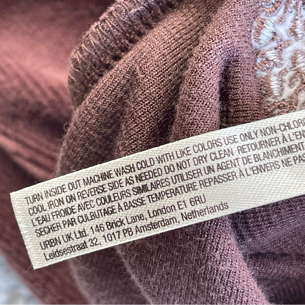 Free people movement hoodie womens Small brown cropped Y2K streetwear goth comfy - Picture 8 of 14